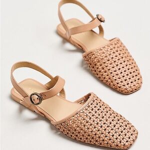 Pilcro Tan Woven Flats